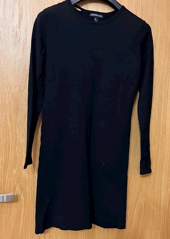 Siyah Uzun Kollu Triko Midi Elbise - Görsel 2