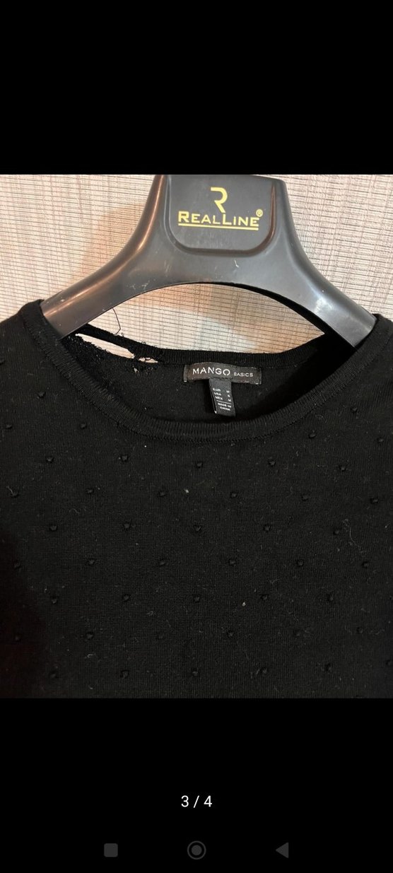 Siyah Uzun Kollu Triko Midi Elbise - Görsel 3