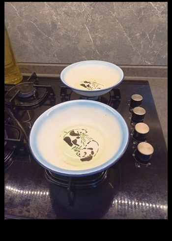 Mavi Kenarlı Leopar Desenli Tabak - Görsel 2