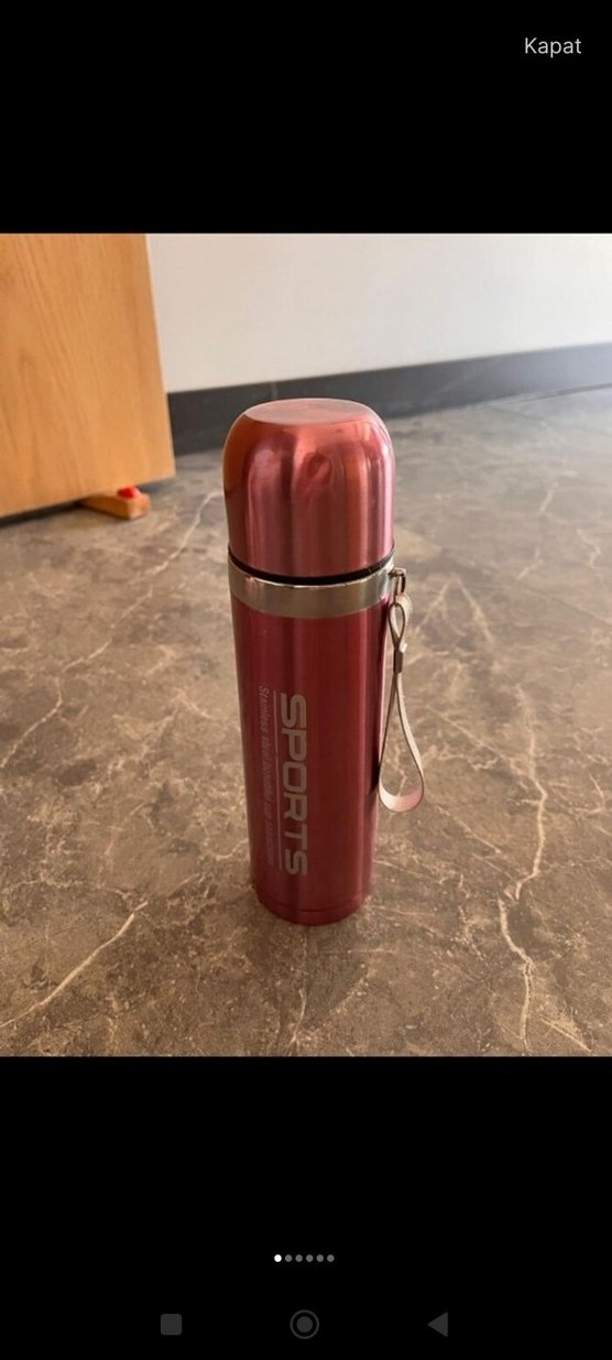 Bordo Renkli Spor Termos Matara - Görsel 3