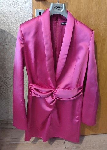 Parlak Pembe Uzun Kadın Sabahlık - Görsel 3