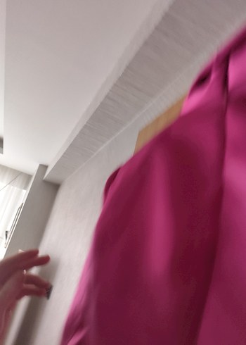 Parlak Pembe Uzun Kadın Sabahlık - Görsel 4