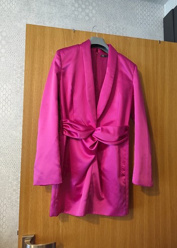 Parlak Pembe Uzun Kadın Sabahlık - Görsel 5