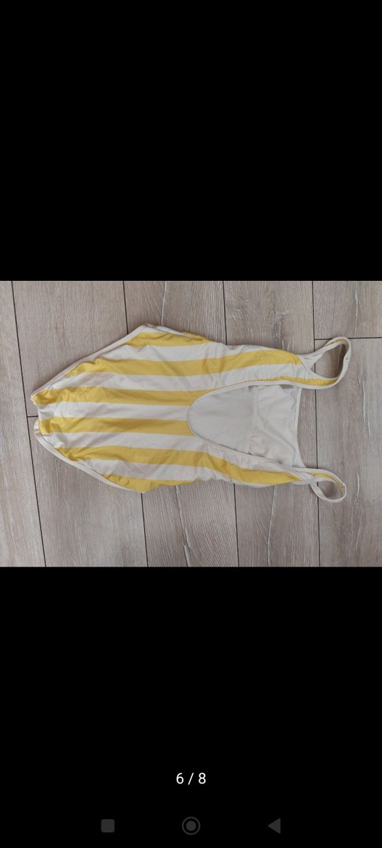 Sarı Çizgili İnce Askılı Mayo - Görsel 4