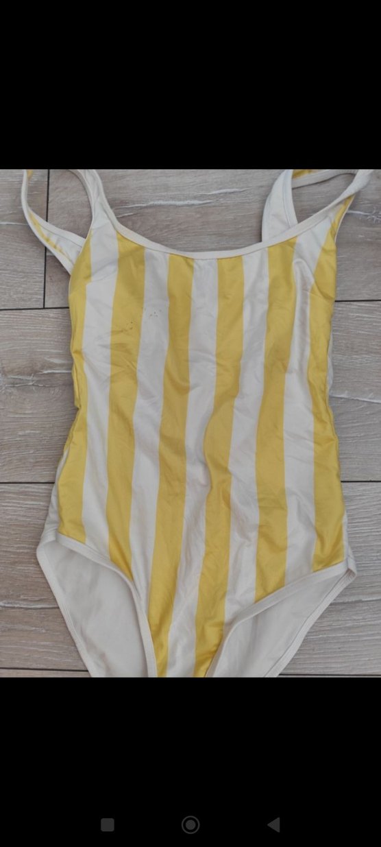 Sarı Çizgili İnce Askılı Mayo - Görsel 2