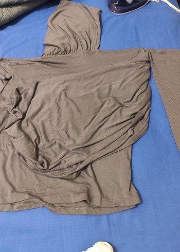 Beyaz Drapeli Straplez Hamile Bluzu - Görsel 4