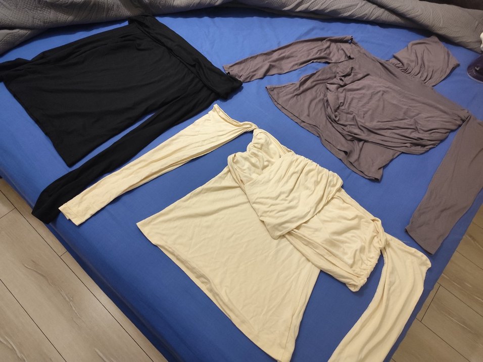 Beyaz Drapeli Straplez Hamile Bluzu - Görsel 2