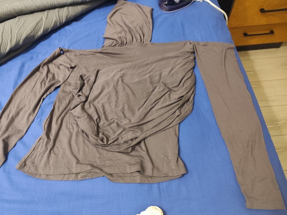 Beyaz Drapeli Straplez Hamile Bluzu - Görsel 4