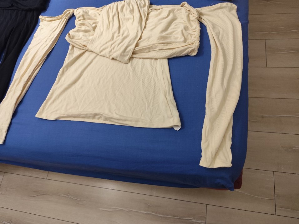 Beyaz Drapeli Straplez Hamile Bluzu - Görsel 3