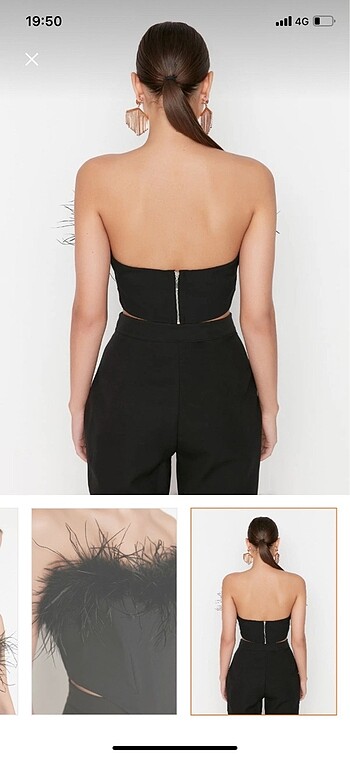 xs Beden Trendyolmilla siyah tüylü crop büstiyer