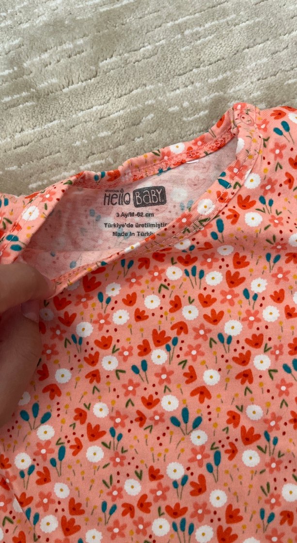 Renkli Çiçek Desenli Bebek Tulum - Görsel 2