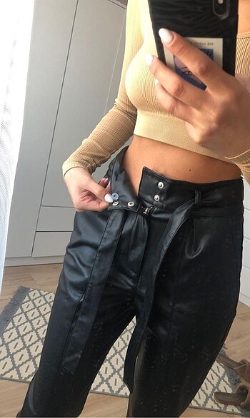 Oxxo Siyah Deri Pantolon - Görsel 4