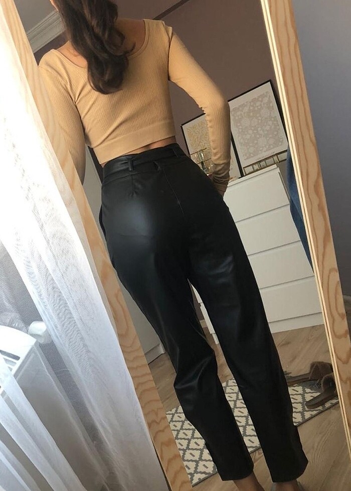 Oxxo Siyah Deri Pantolon - Görsel 3