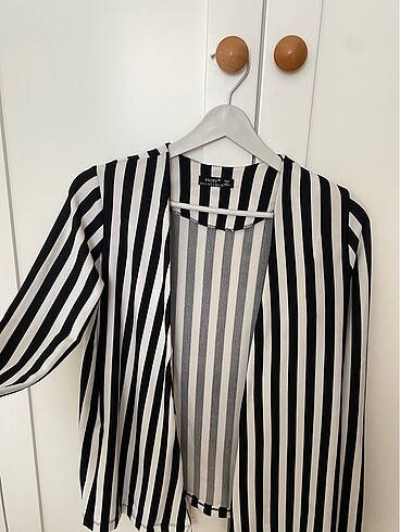 Kadın çizgili ceket - Görsel 2