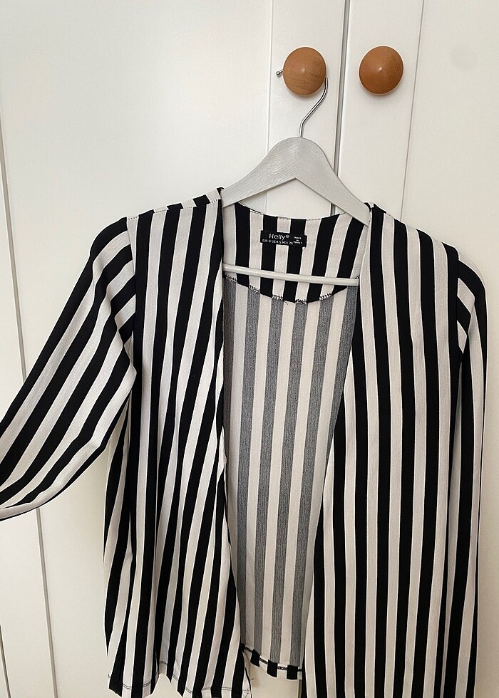 Kadın çizgili ceket - Görsel 2