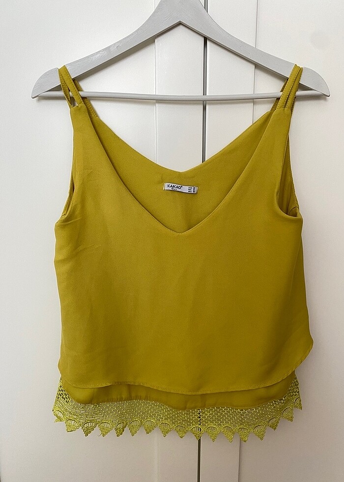 Kadın yağ yeşili bluz - Görsel 2