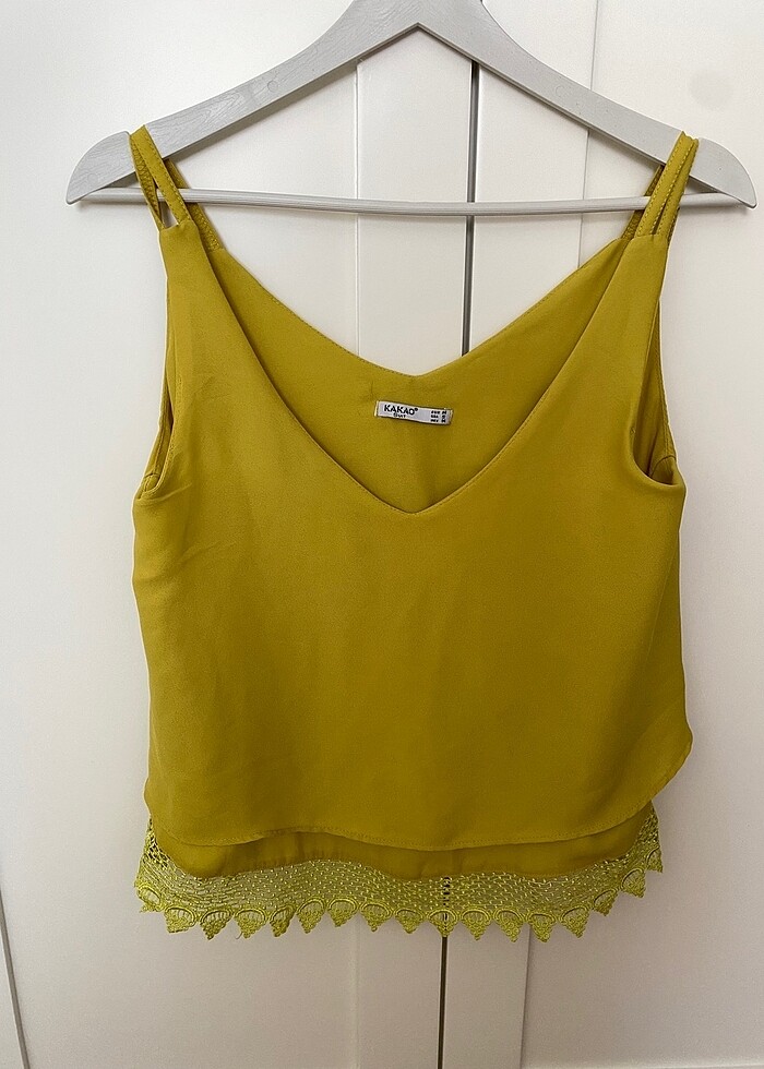 Kadın yağ yeşili bluz - Görsel 4