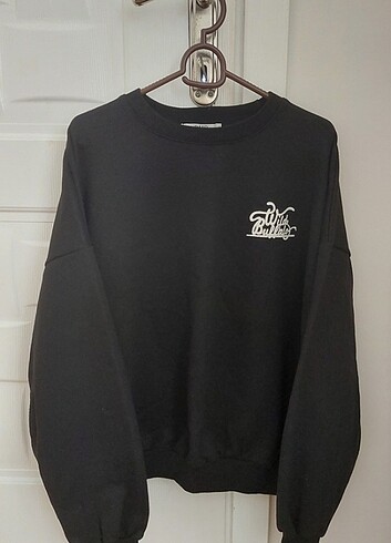 s Beden Pamuklu siyah oversize sweatshirt