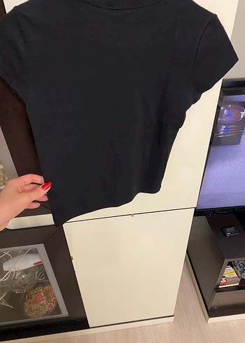 Kız Çocuk Siyah Baskılı Kısa Kollu Tişört - Görsel 2