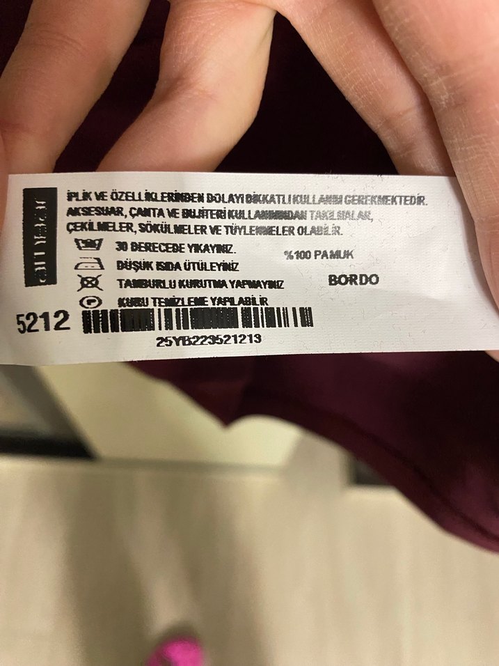 Bordo Kadın Mini Tişört, Kısa Kollu, Baskılı - Görsel 4