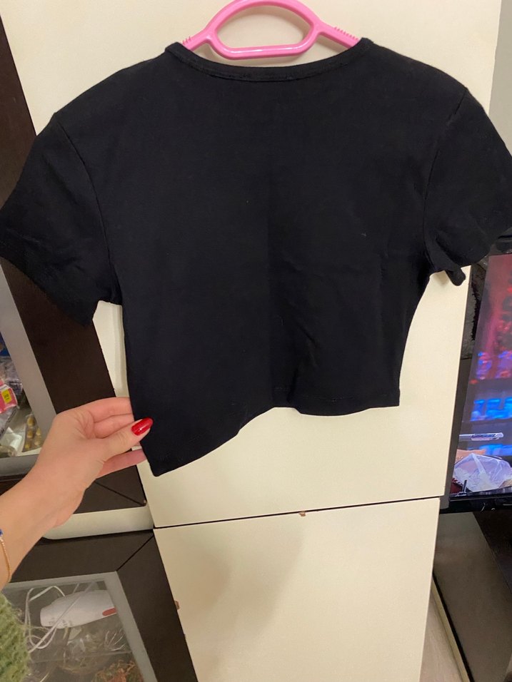 Kız Çocuk Siyah Payetli Kısa Kollu Tişört - Görsel 3