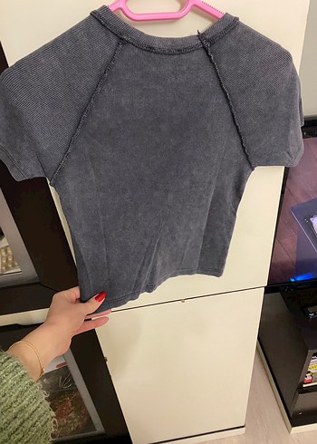 Kız Çocuk Gri Kısa Kollu Baskılı Tişört - Görsel 4