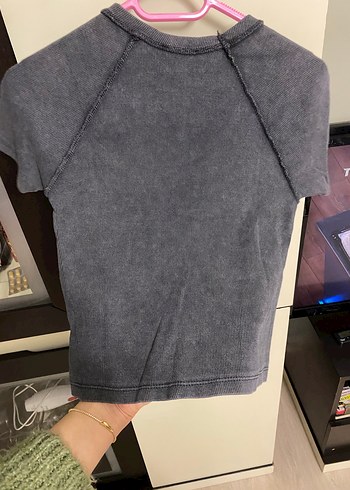 Kız Çocuk Gri Kısa Kollu Baskılı Tişört - Görsel 5