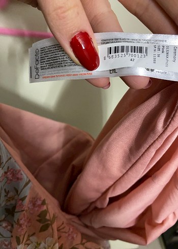 Pembe Bohem Renkli Fırfırlı Uzun Elbise - Görsel 7