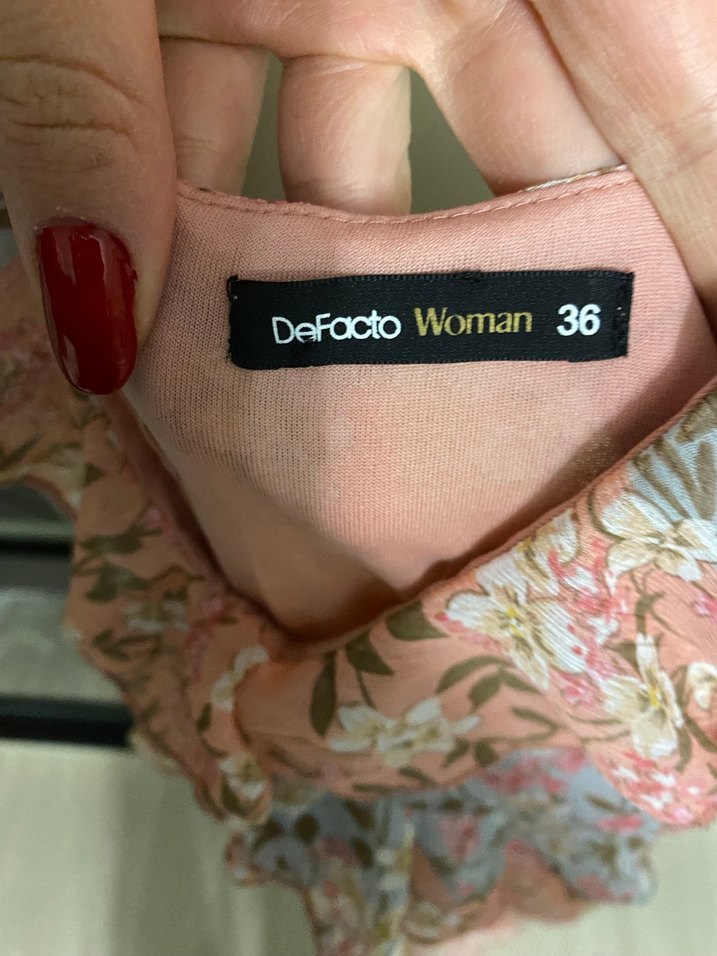 Pembe Bohem Renkli Fırfırlı Uzun Elbise - Görsel 4