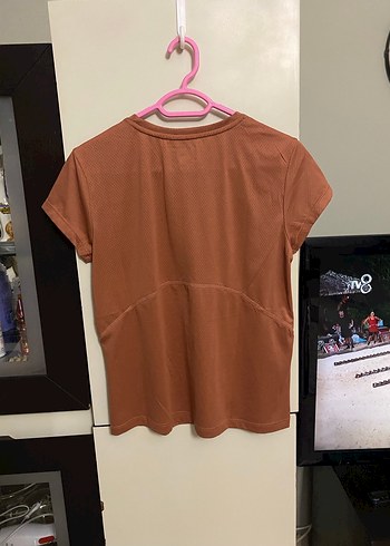 Kadın Kahverengi Kısa Kollu Tişört - Görsel 5