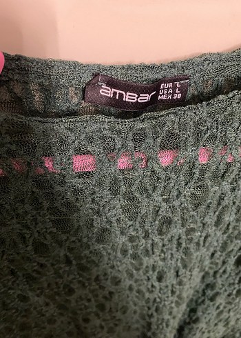 Kadın Yeşil Örgü Uzun Kollu Bluz - Görsel 5