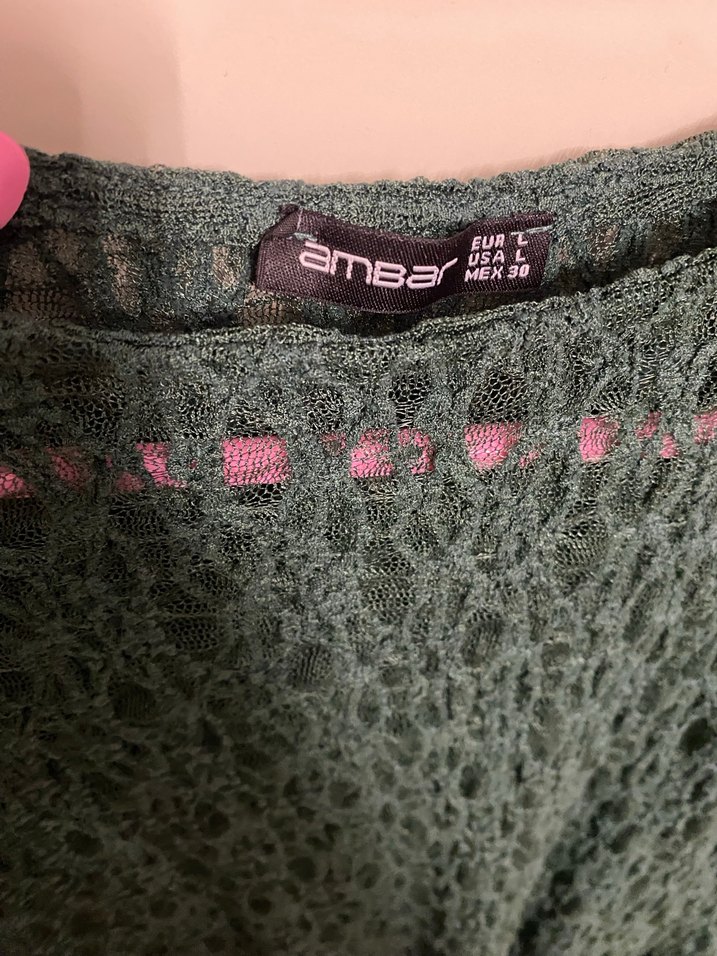 Kadın Yeşil Örgü Uzun Kollu Bluz - Görsel 5