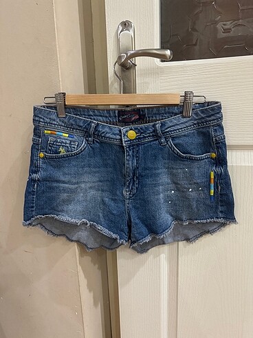 40 Beden lacivert Renk Us Polo jean kot şort
