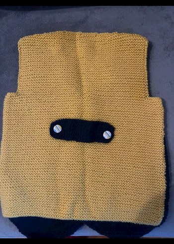 Erkek Çocuk Sarı Siyah Örgü Süveter - Görsel 2