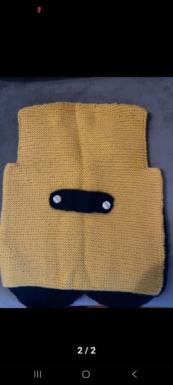 Erkek Çocuk Sarı Siyah Örgü Süveter - Görsel 2