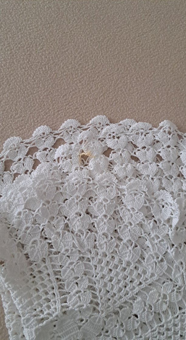 El Örgüsü Beyaz Dantel Masa Örtüsü - Görsel 4
