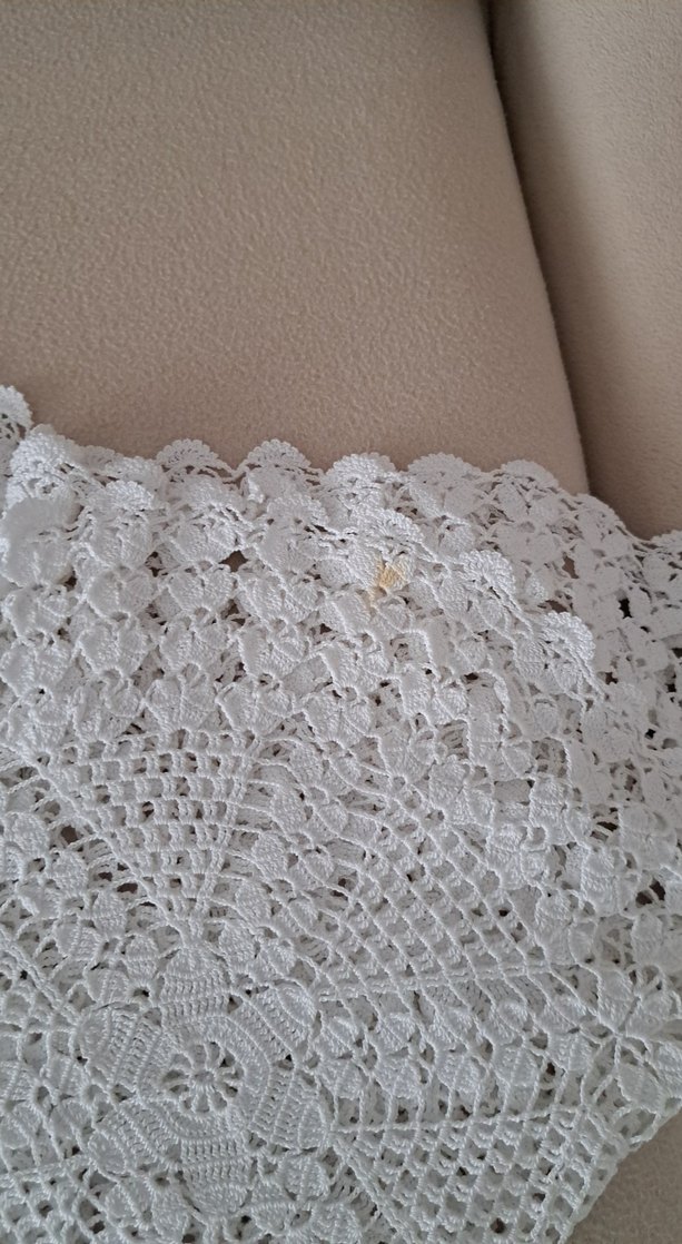 El Örgüsü Beyaz Dantel Masa Örtüsü - Görsel 3