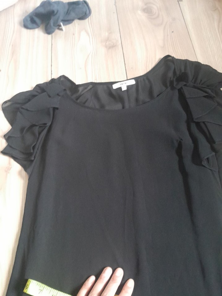 Siyah V Yaka Midi Elbise - Görsel 2