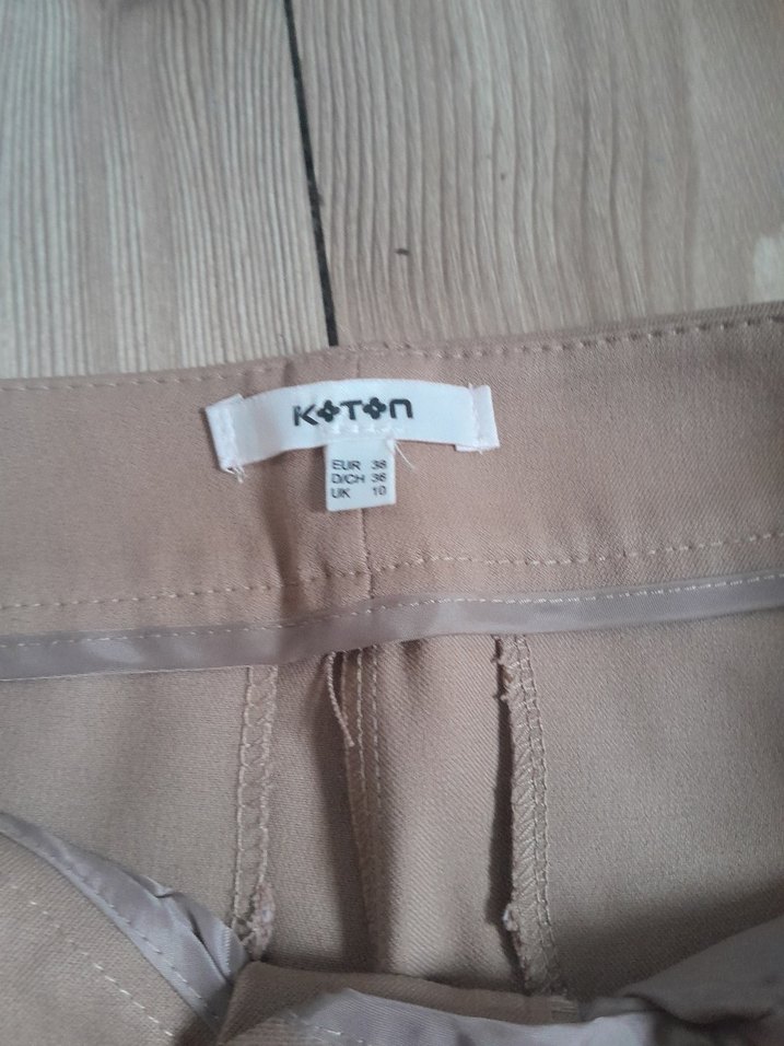 Bej Kadın Kumaş Pantolon Regular Fit - Görsel 3