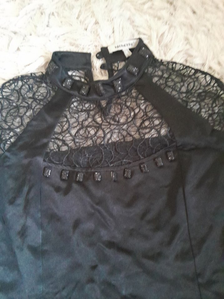 Dantel Detaylı Siyah Gotik Midi Elbise - Görsel 4