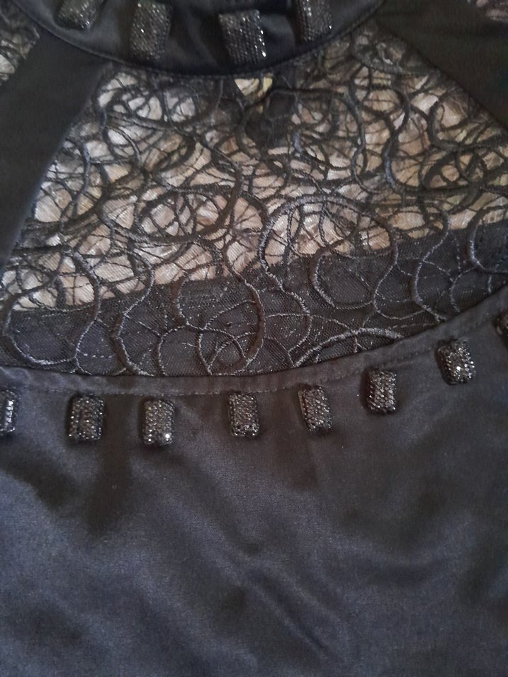 Dantel Detaylı Siyah Gotik Midi Elbise - Görsel 3