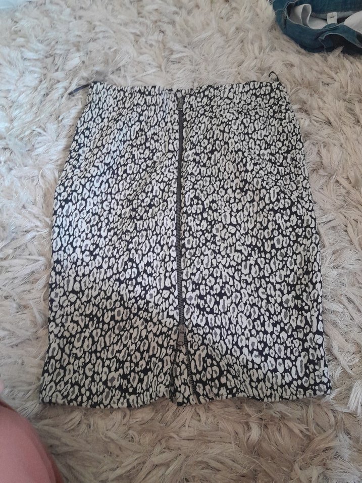 Gri Zebra Desenli Mini Etek - Görsel 2