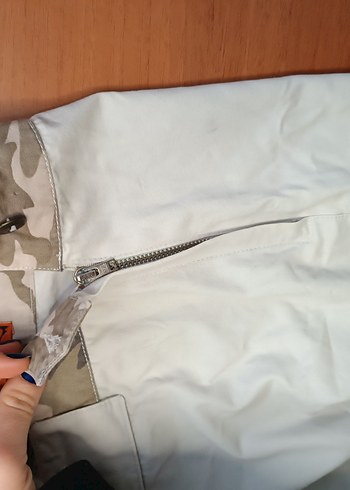 Bej kamuflaj Desenli vintage Kadın Mini Etek - Görsel 4