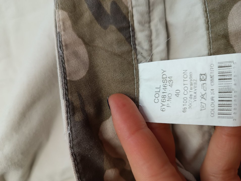 Bej kamuflaj Desenli vintage Kadın Mini Etek - Görsel 5