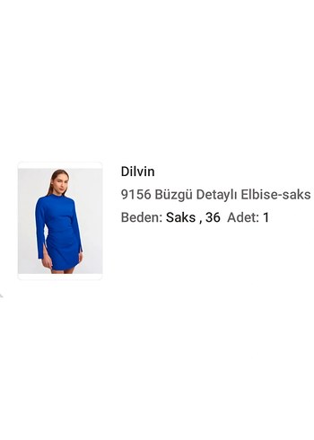 Dilvin Kadın Mavi Mini Elbise