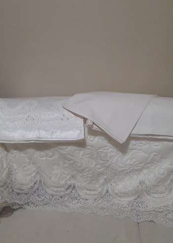 İşlemeli güpürlü battaniye seti - Görsel 9