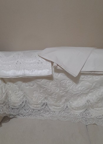 İşlemeli güpürlü battaniye seti - Görsel 7