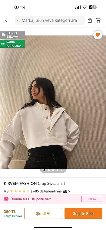 crop sweat - Görsel 3