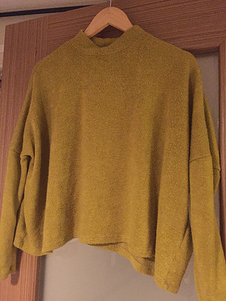 H&M YESIL HAKI BOYUNLU KAZAK UST 