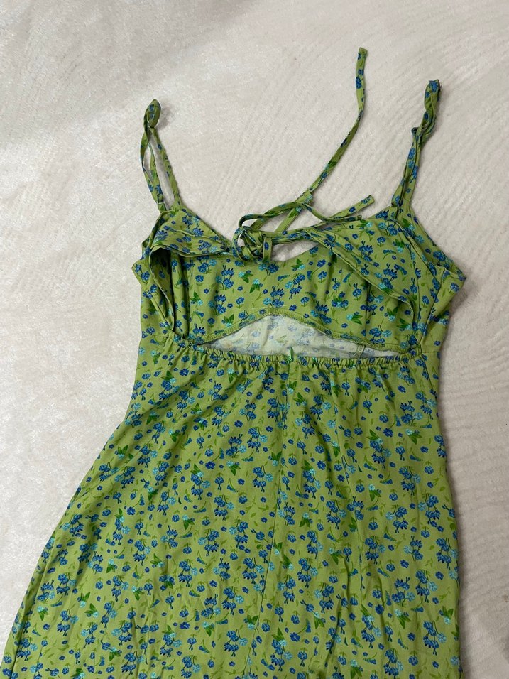 Yeşil Bohem Uzun Elbise - Görsel 2